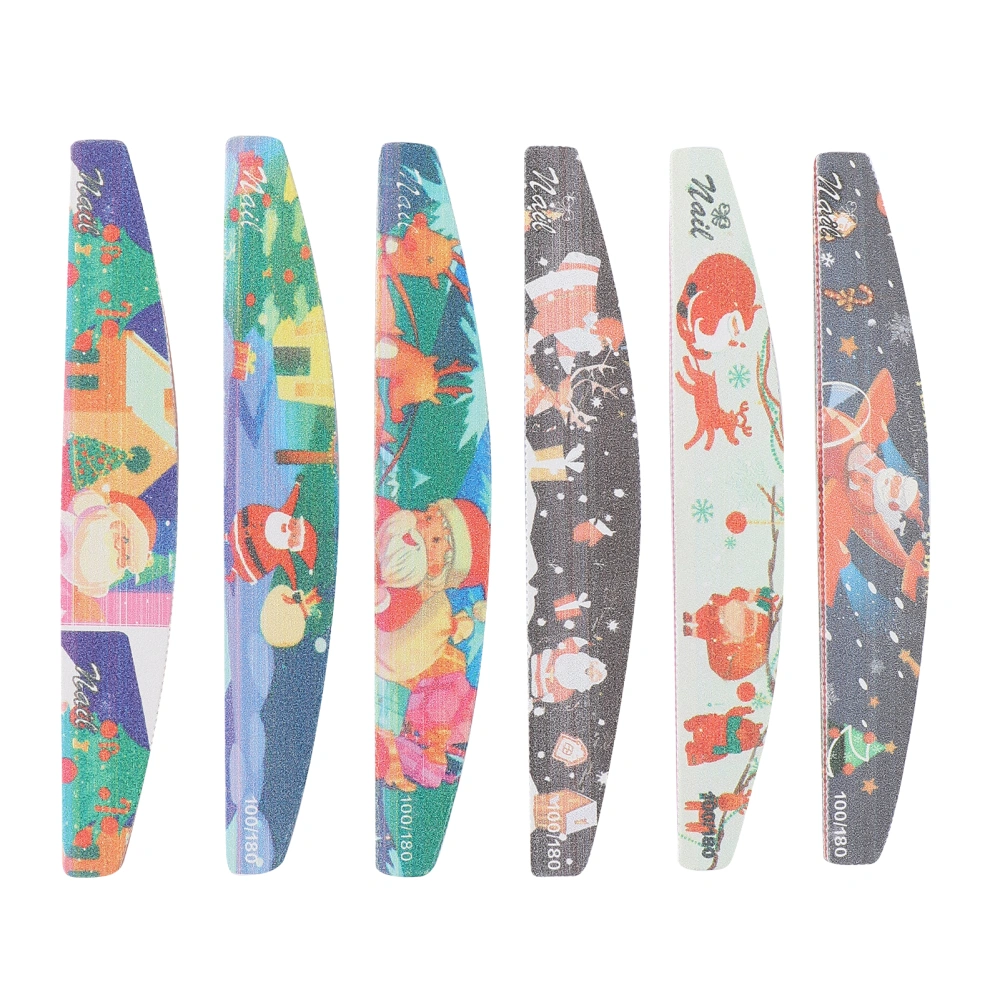 6PCS Nail Files 2 Sided Reusable Wear Resistant Durable High Toughness Washable Buffer File