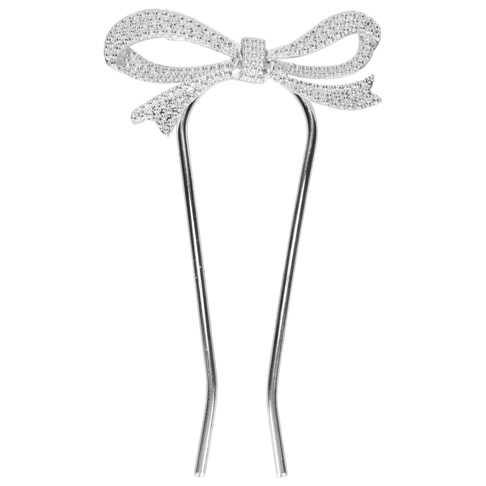 Hair Pin Simple Beautiful Exquisite Eye Catching Convenient Durable Practical Hair Fork for Wedding Party BallSilver