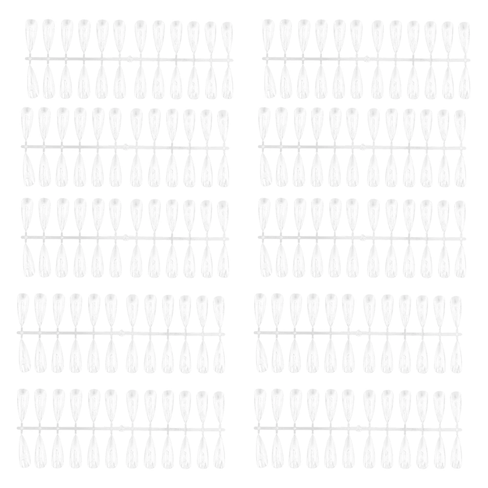 240pcs Nail Swatch Sticks Transparent Nail Art Polish Display Tips Manicure SuppliesLong Pointed