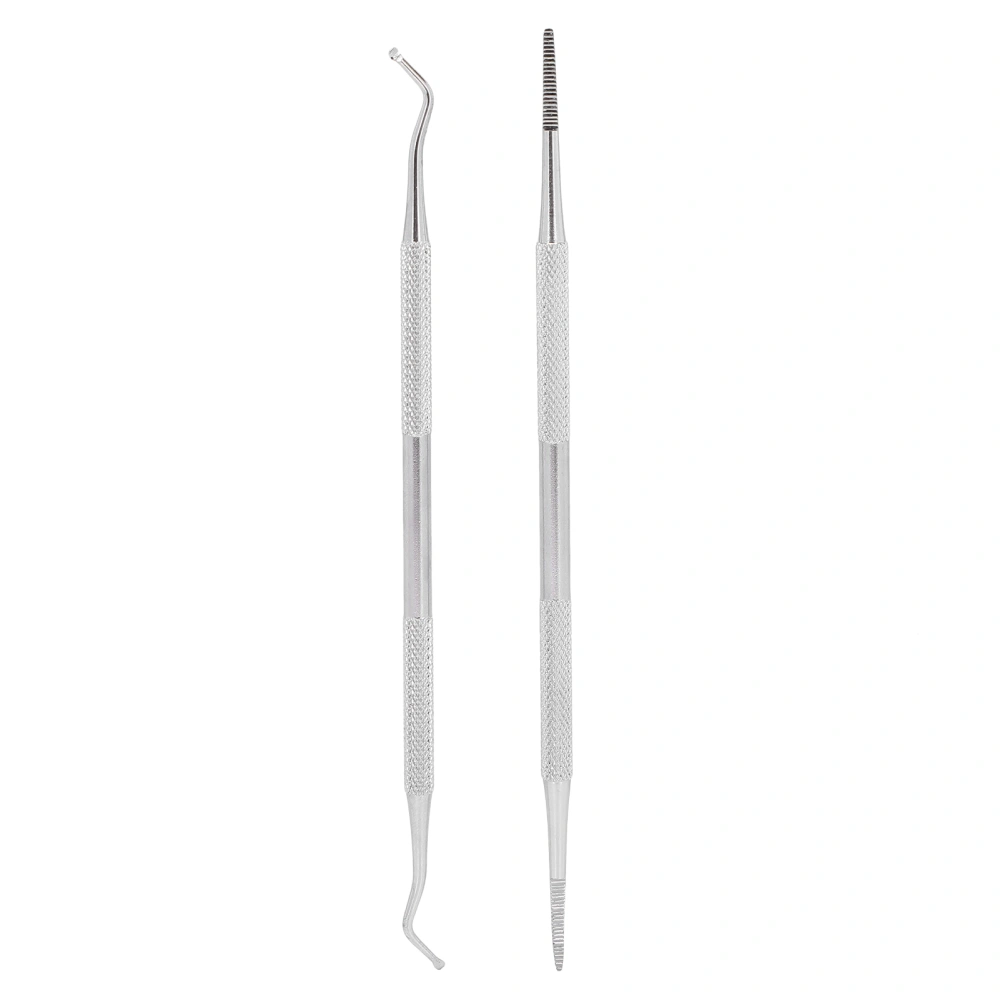 2pcs Ingrown Toenail Tools Stainless Steel Nail Picker Dual Ends Nail File Toenail Cleaner Tools