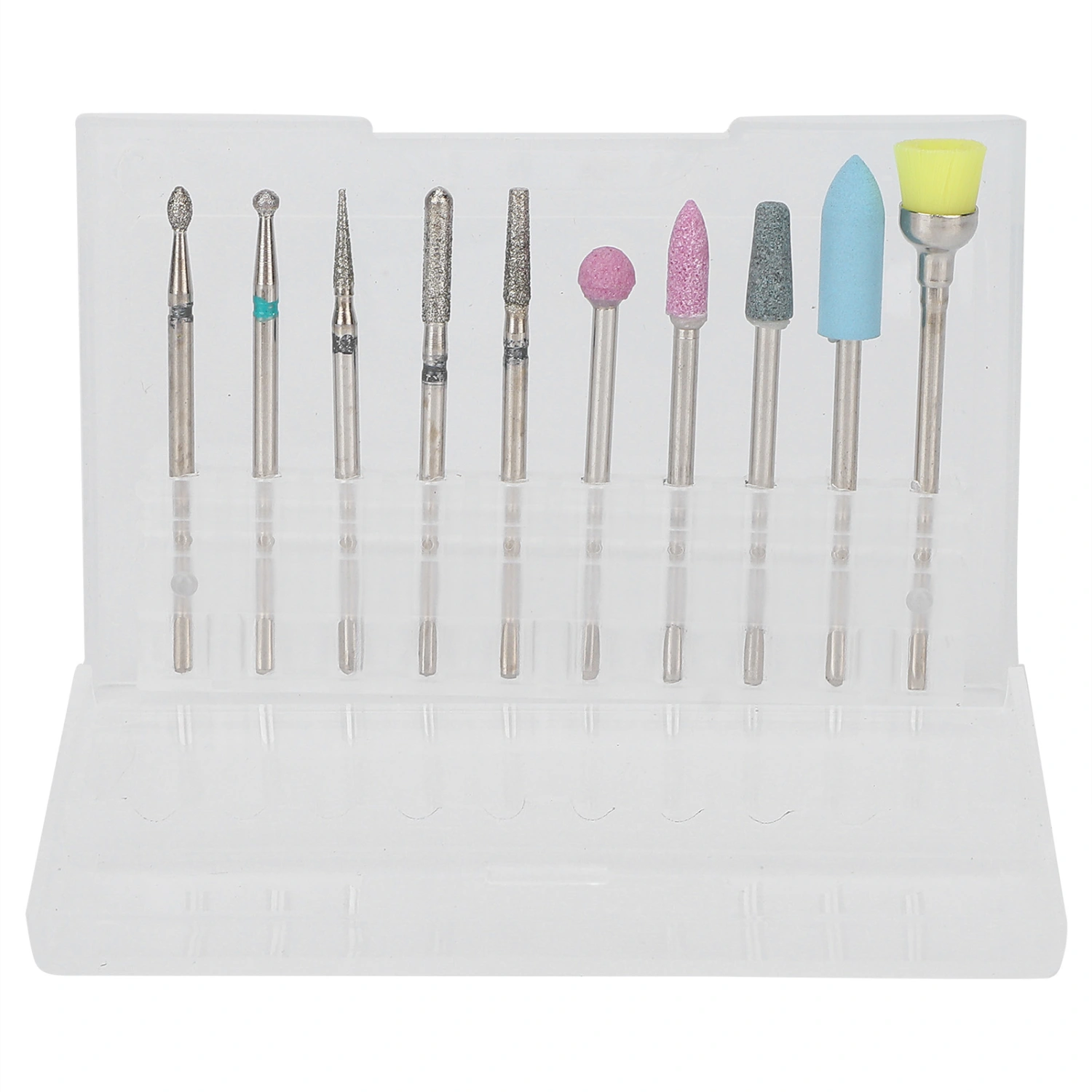 10 Pcs Nail Polishing Head Set Emery Quartz Armor Remover Exfoliating Polishing Head Box Set