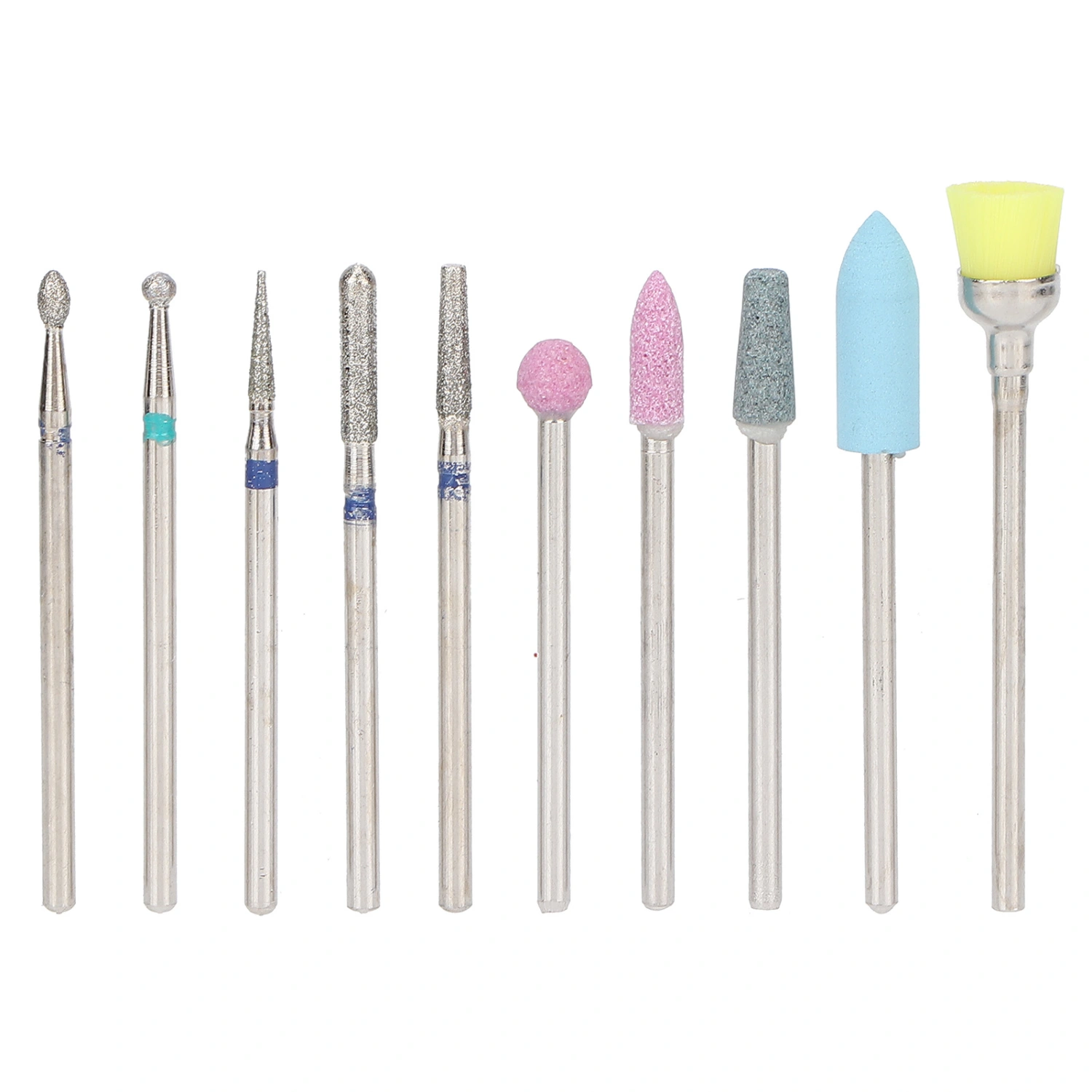 10 Pcs Nail Polishing Head Set Emery Quartz Armor Remover Exfoliating Polishing Head Box Set