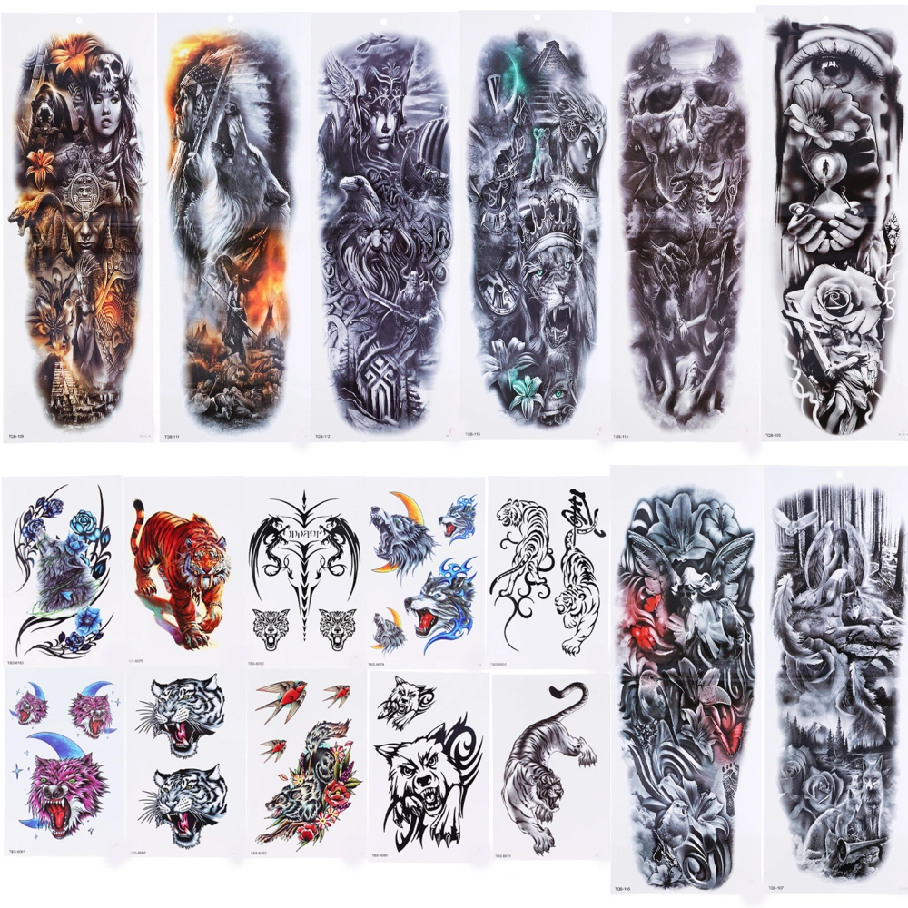 Arm Tattoo Sticker Men Women Waterproof Party Fashionable Exquisite Pattern Temporary Tattoo Sticker Set