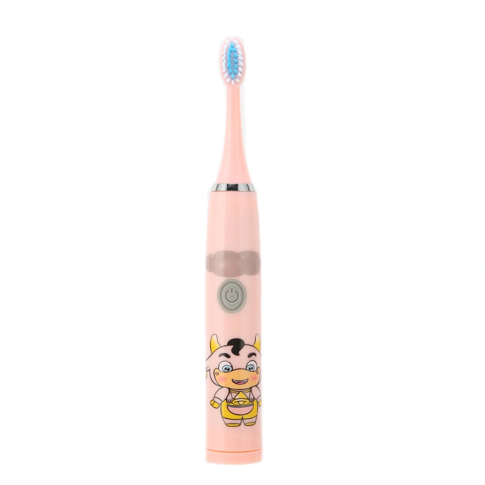 Kids Electric Toothbrush Soft Hair Cartoon Electric Cleaning Toothbrush for ChildrenPink