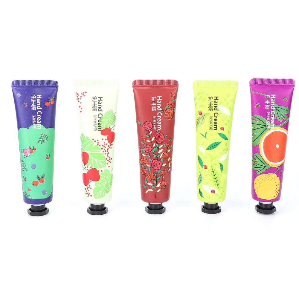 5pcs Hand Cream Plant Extract Fragrant Moisturizing Hydrating Nourishing Hand Lotion for Skin Care