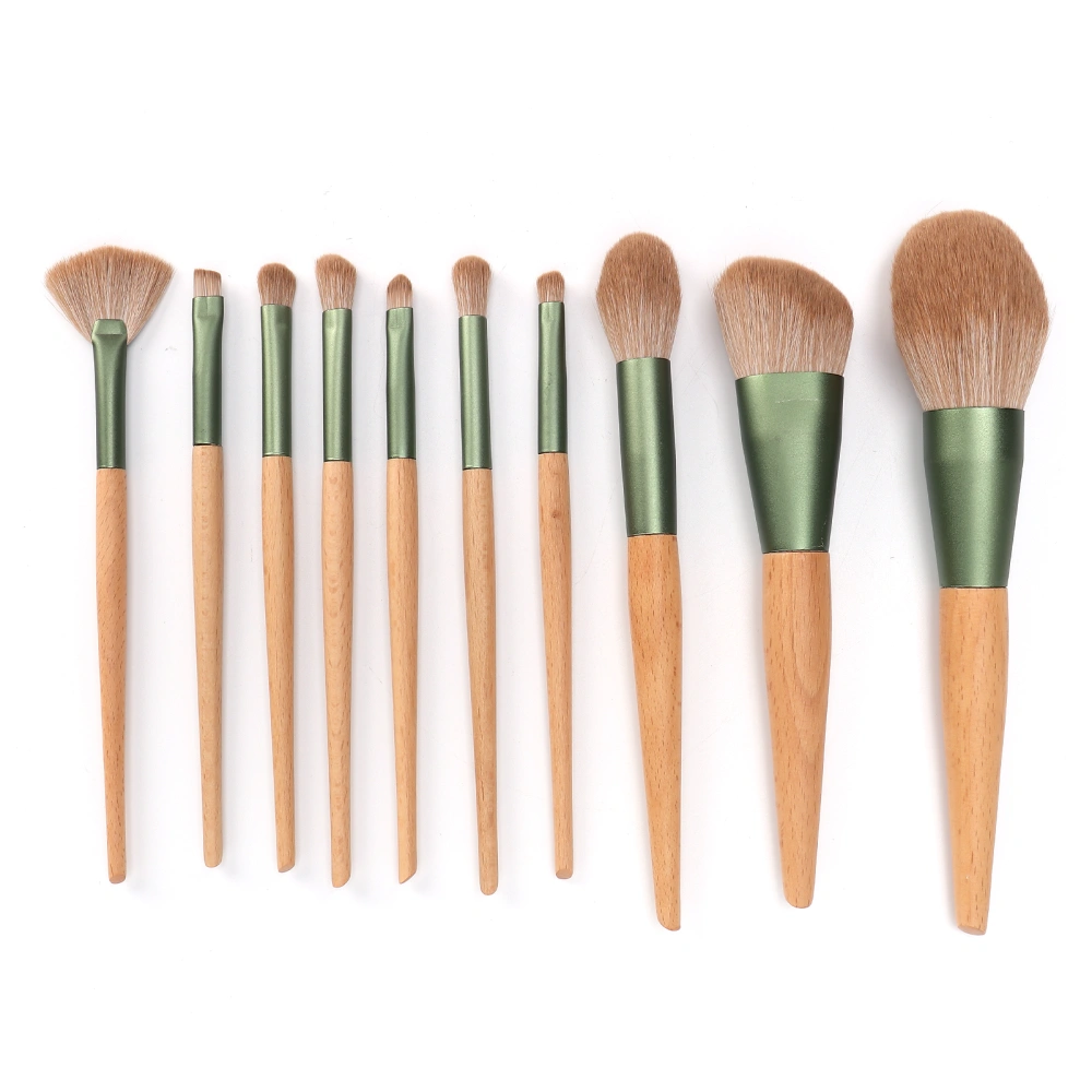 10pcs Eyeshadow Loose Powder Brush Portable Soft Fiber Hair Foundation Makeup Brush Cosmetic Tool