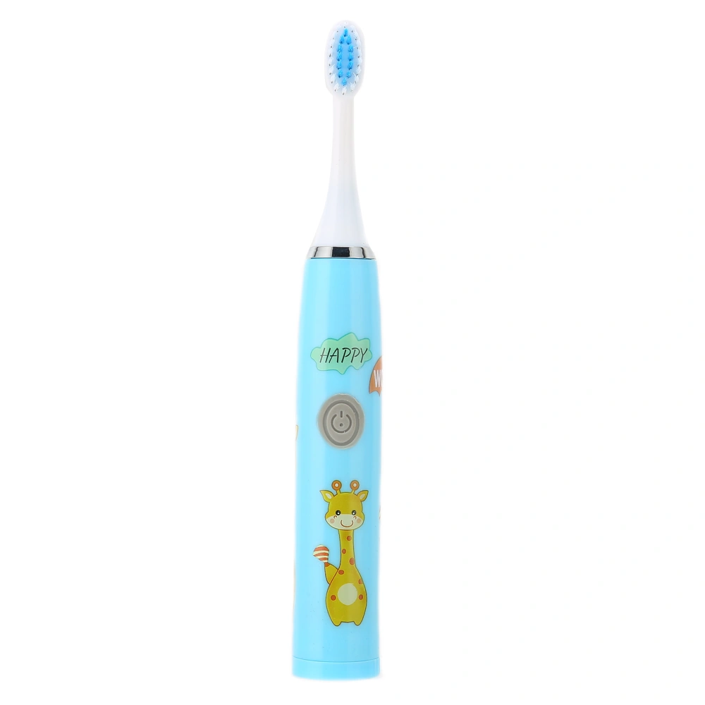 Kids Electric Toothbrushes Cartoon Pattern Battery Powered Soft Brush Hair Waterproof Toothbrush 1.5VBlue