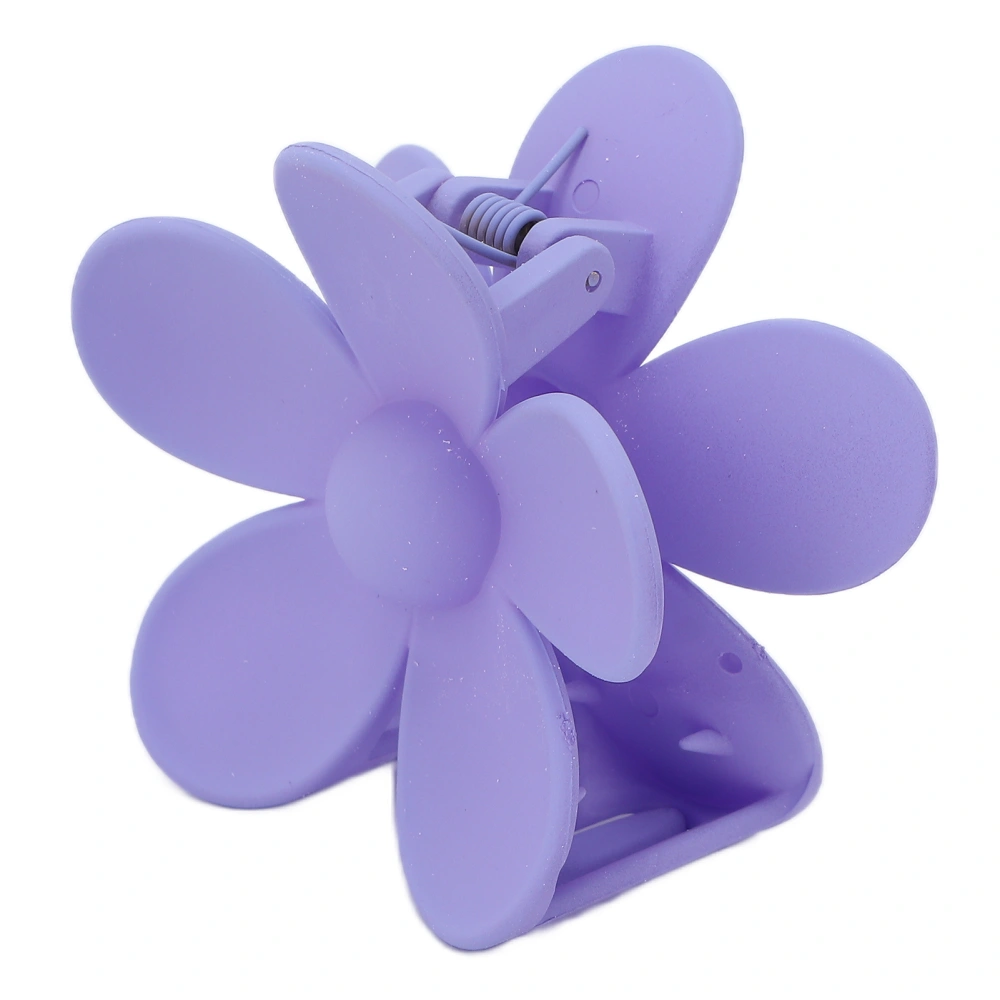 Plastic Jaw Clip Double Lock Tooth Matt Flower Shaped Non Slip Catch Hairpin AccessoriesLight Purple