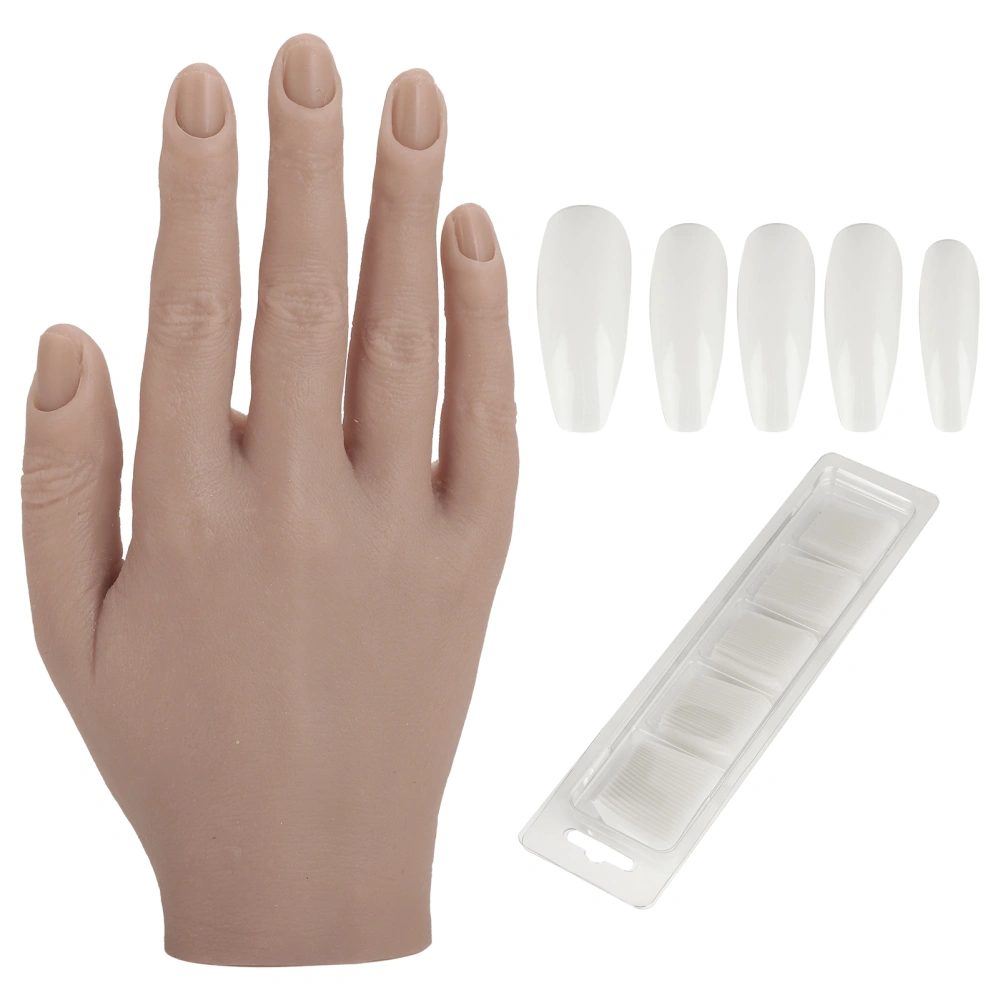 Silicone Nail Training Hand Flexible Joint Nail Art Practice Hand Bendable Mannequin Hands#01