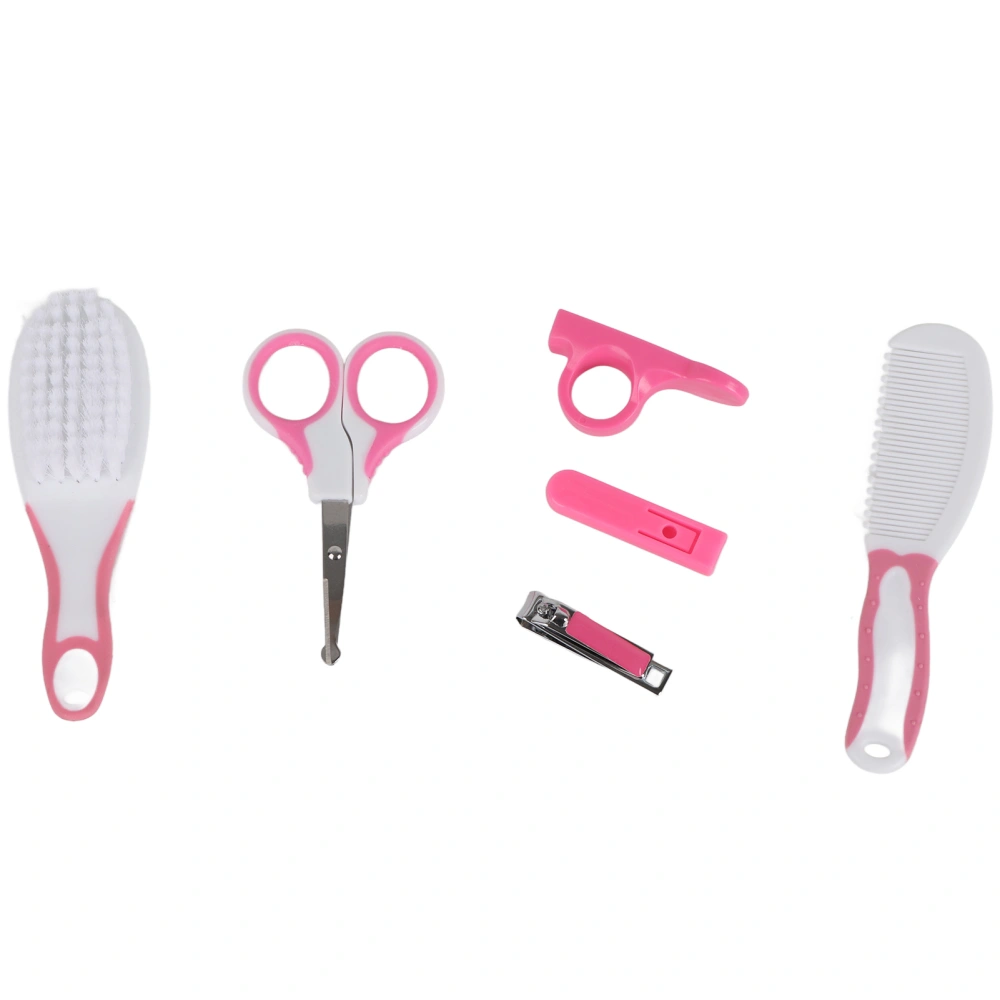 6pcs Baby Nail Kit Hairbrush Comb Nail Clipper Scissors Nail File Nail Infant Manicure Set