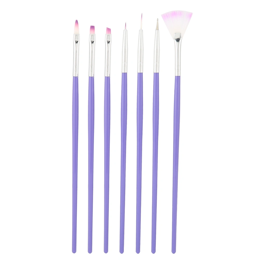 7pcs Nail Painting Drawing Brush Home Salon Portable DIY Nylon Hair Nail Art Brush Set