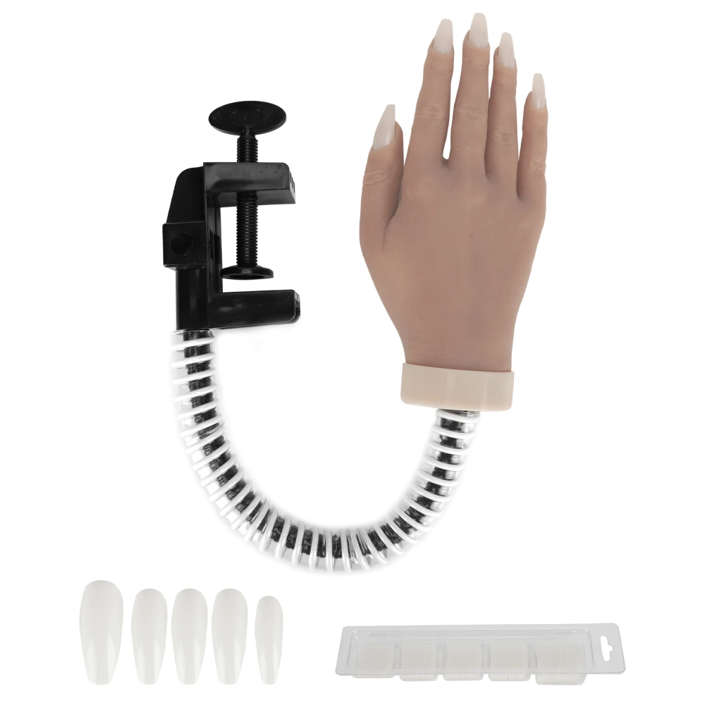 Nail Art Practice Hand Silicone Bendable Joints False Nail Tips Hand Mannequin for Nail Salon#01