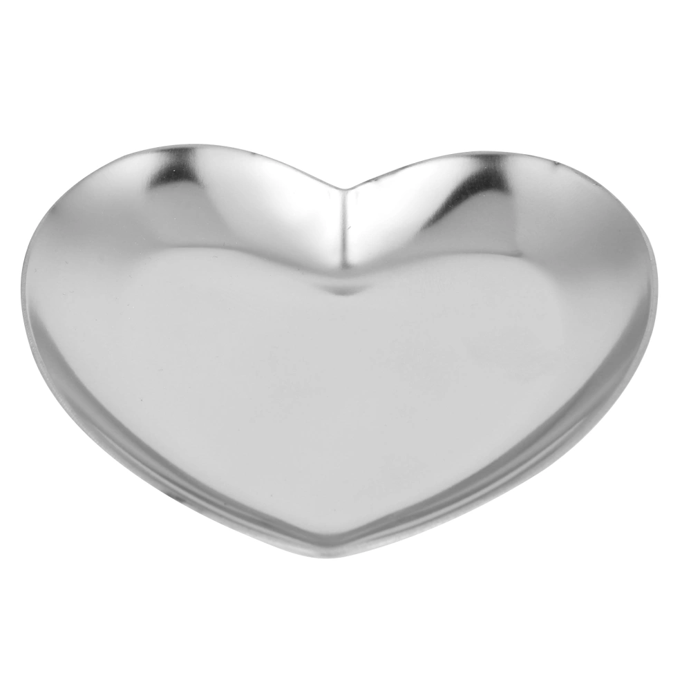 Heart Shaped Nail Art Palette Stainless Steel DIY Makeup Painting Color Mixing TraySilver