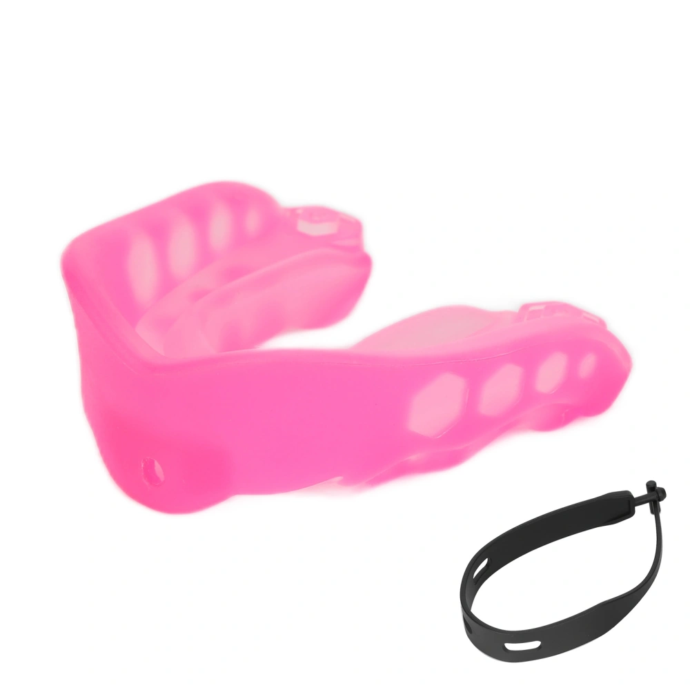 Shock Mouth Guard Adult Sports Flavored Mouthguard with Strip for Boxing BasketballPink