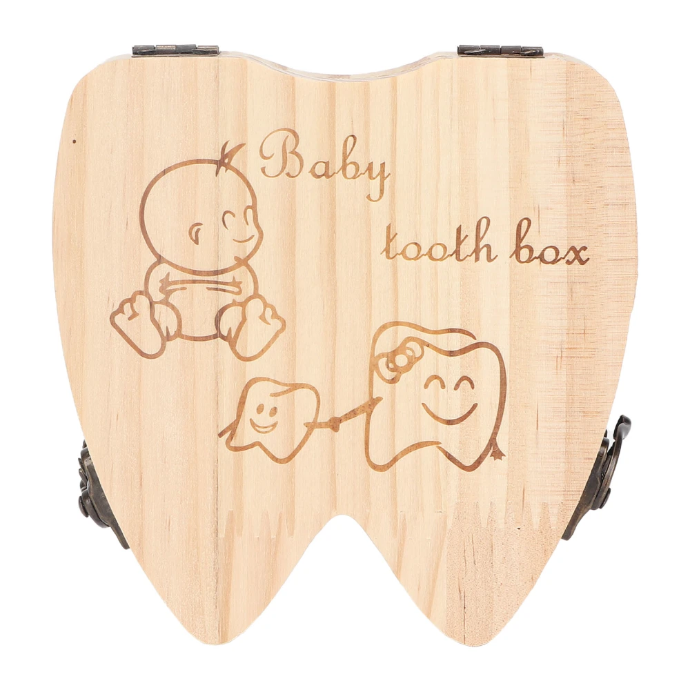 Teeth Storage Wooden Box Baby Tooth Keepsake Collecting Box Infants Kids Save Boxes