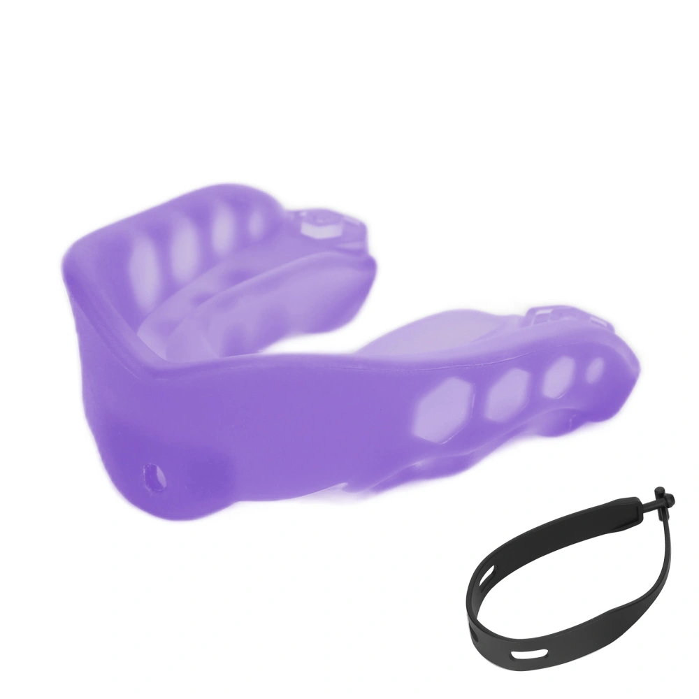 Shock Mouth Guard Adult Sports Flavored Mouthguard with Strip for Boxing BasketballPurple