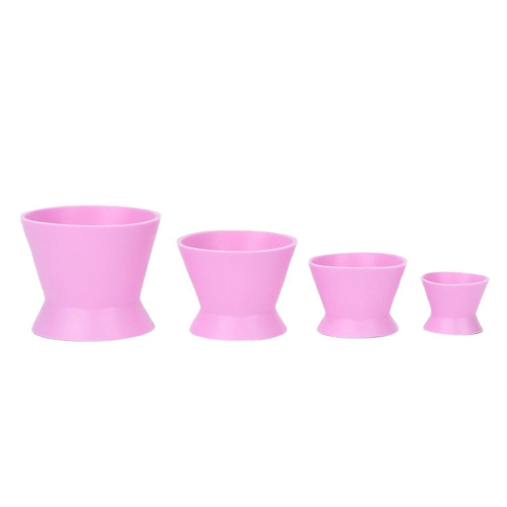 4pcs Silicone Mixing Bowls Paint Facial Mask Blending Dental Material Mixing BowlPink