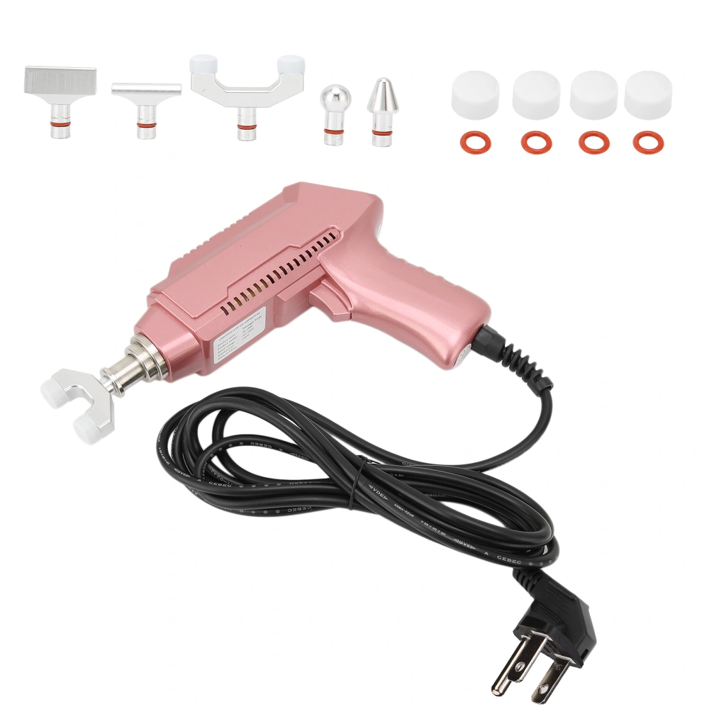 Electric Spine Massager Strength Adjustable Chiropractic Adjustment Corrector Gun (Rose Gold)US Plug 110V