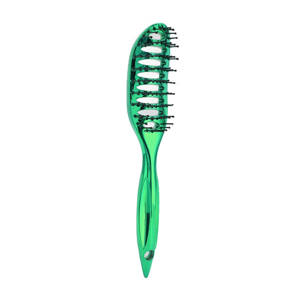 Hair Brush Small Curved Vent Comb Detangling Massage Hairbrush Ribs Comb for Tangled HairGreen