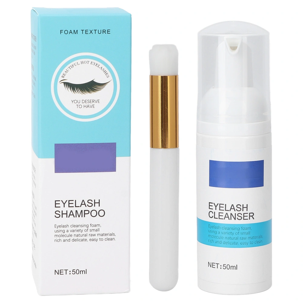 Eyelash Extension Cleanser Shampoo Foam Professional Non Irritating Eyelid Foaming Cleanser 50ml