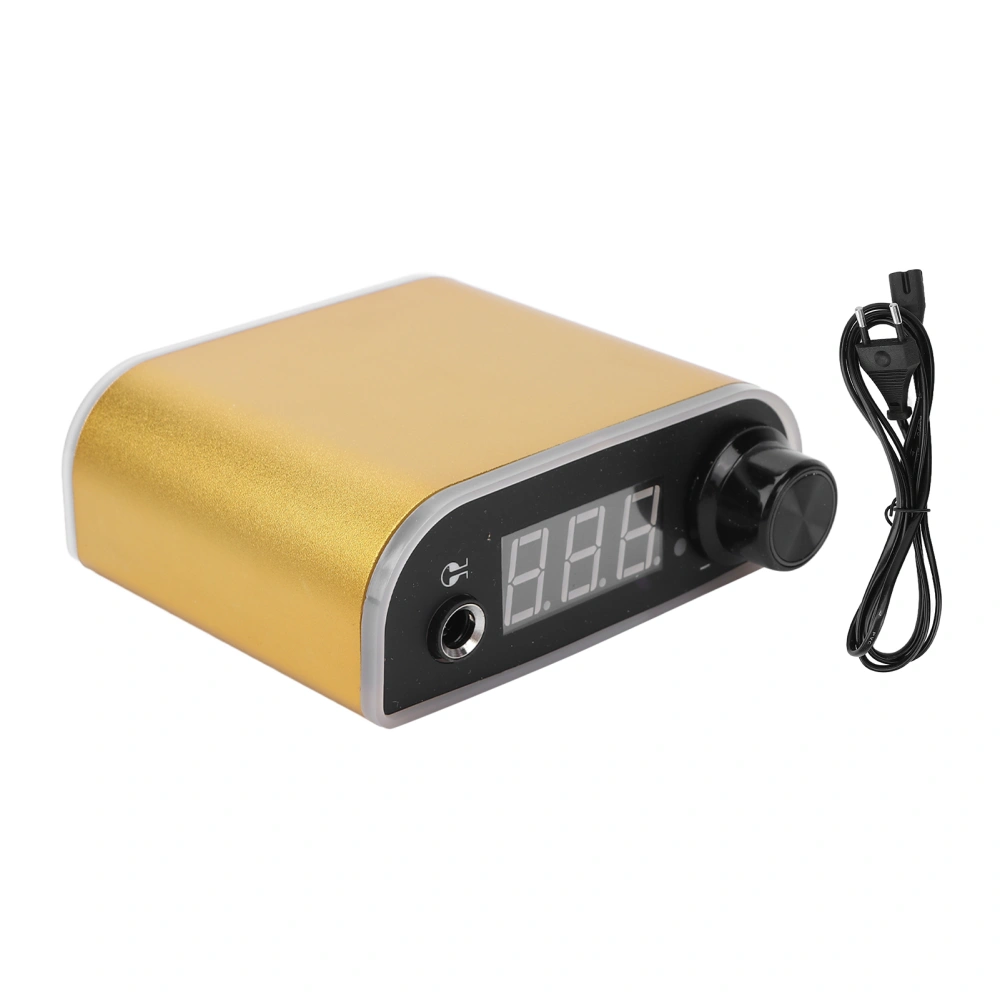 Professional Tattoo Power Supply LCD Display Tattoo Machine Power Source Gold (100-240V)EU Plug