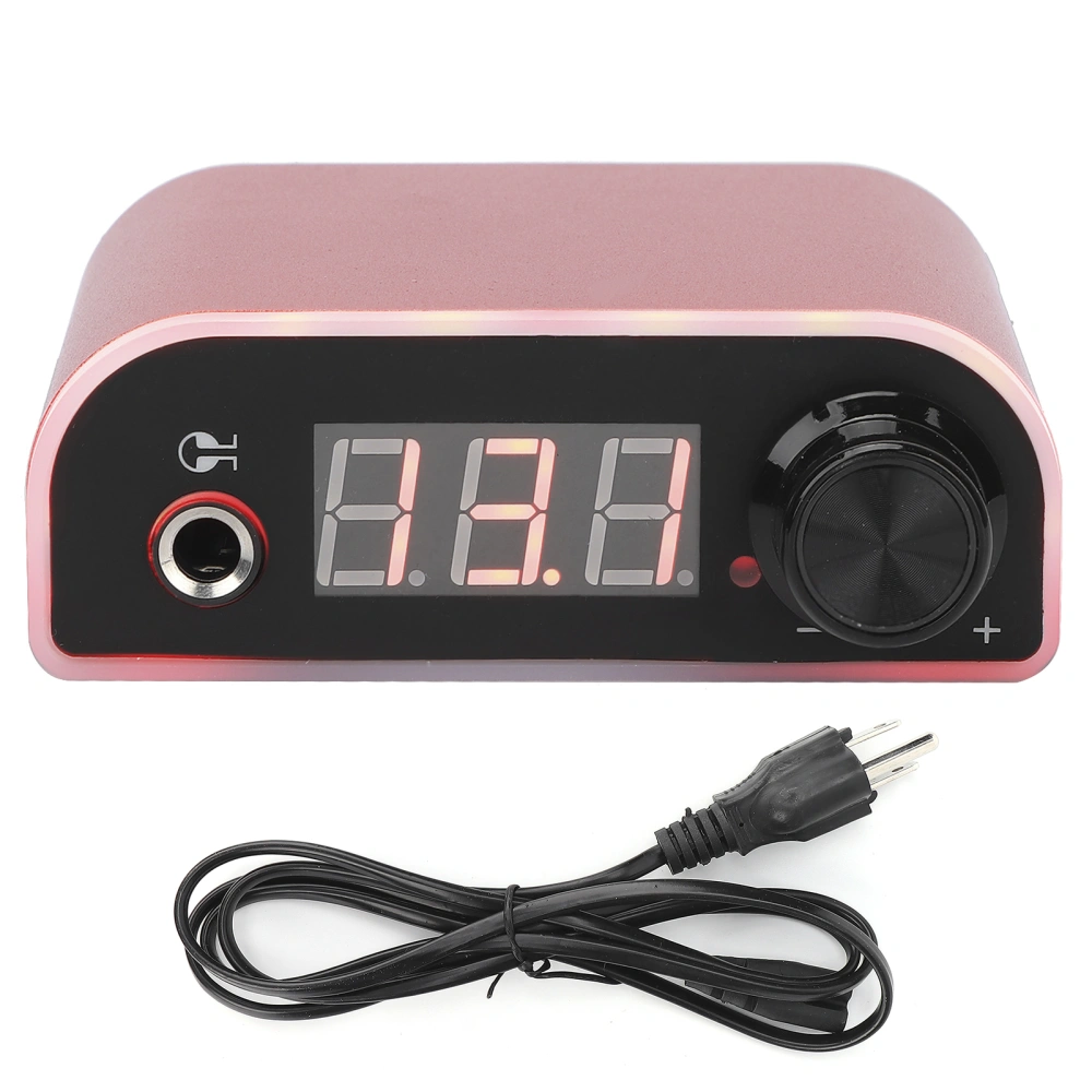 Tattoo Power Supply LCD Display Adjustable Tattoo Machine Power Supply Red (100‑240V)US Plug