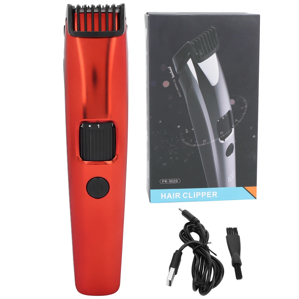 Rechargeable Electric Hair Clipper Salon Household Portable Hair Trimmer Cutting MachineRed