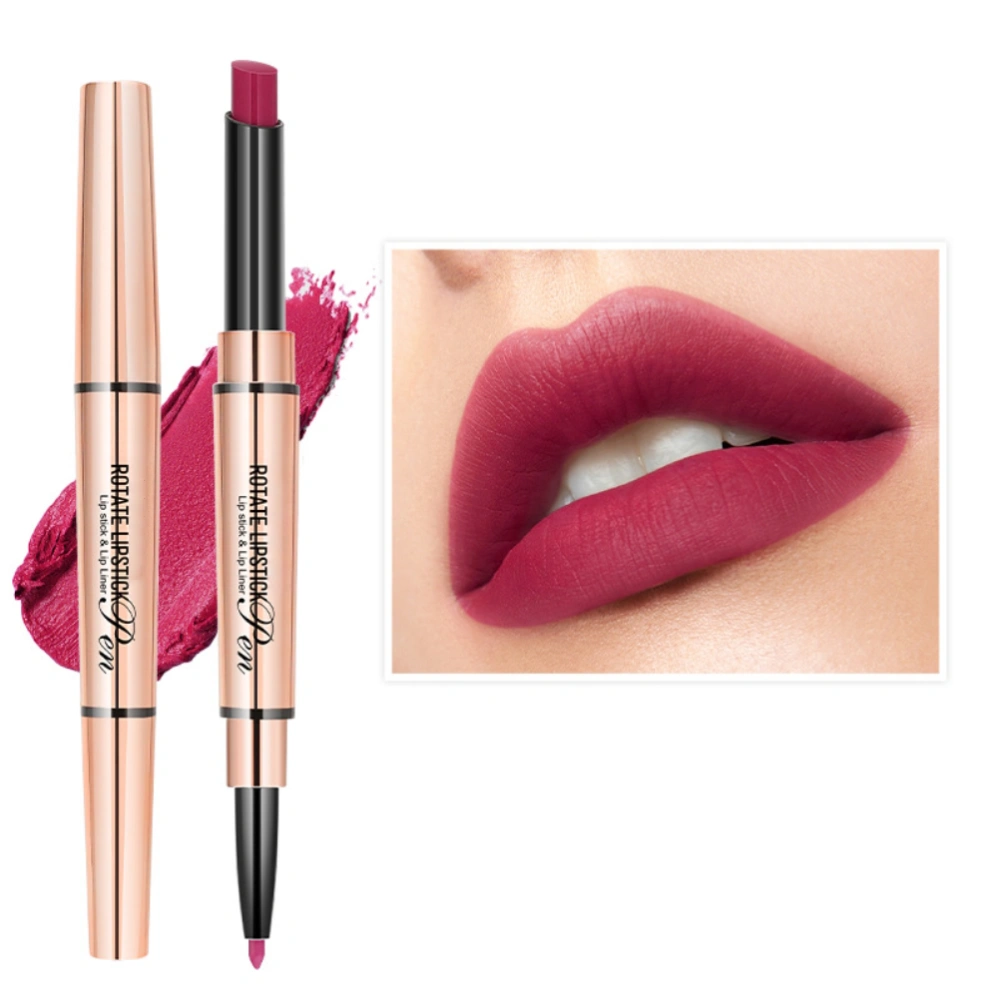 Double Headed Lip Liner 2 in 1 Long Lasting Waterproof Lipstick Pen Lip Makeup