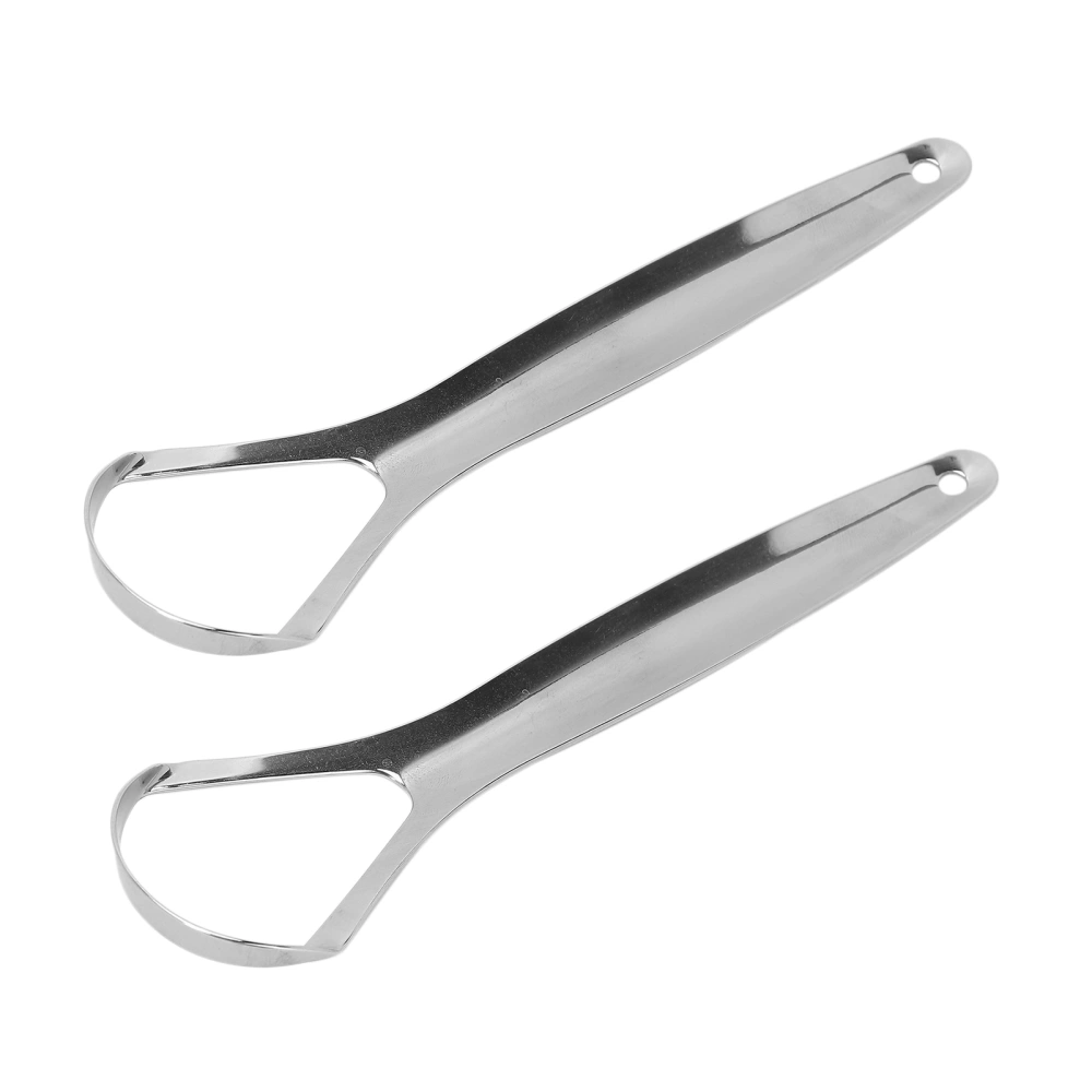 2pcs Adult Tongue Scraper Portable Reusable Stainless Steel Freshen Breath Tongue CleanerL