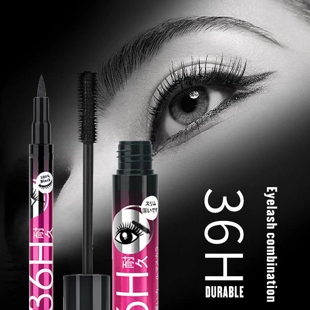 Makeup Mascara and Eyeliner Set Smudge Proof Waterproof Thickens Eye Makeup Long Lasting Slim Mascara Liquid Eyeliner Pencils