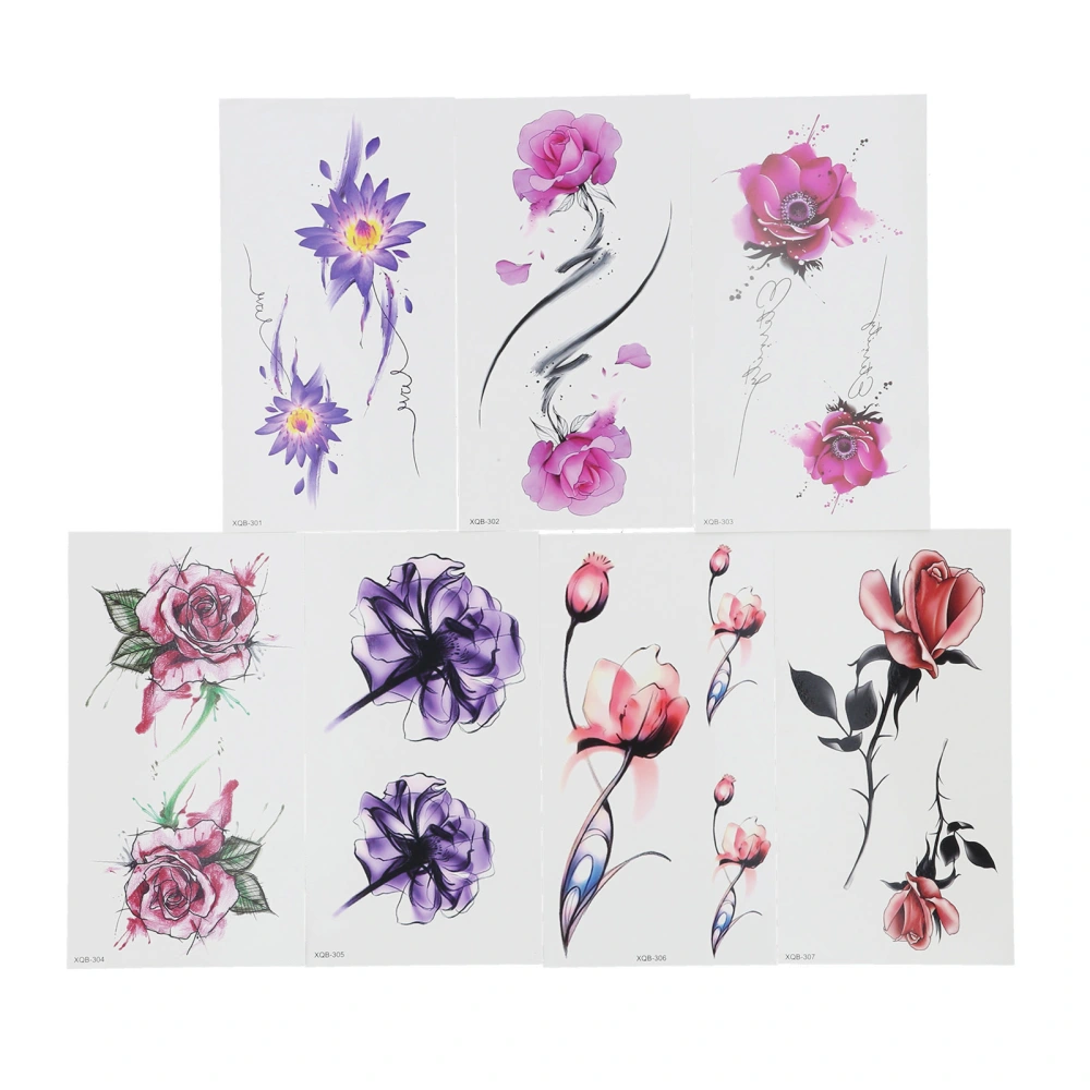 7 Sheet Flower Pattern Women Tattoo Sticker Waterproof Temporary Tattoo Sticker Accessory