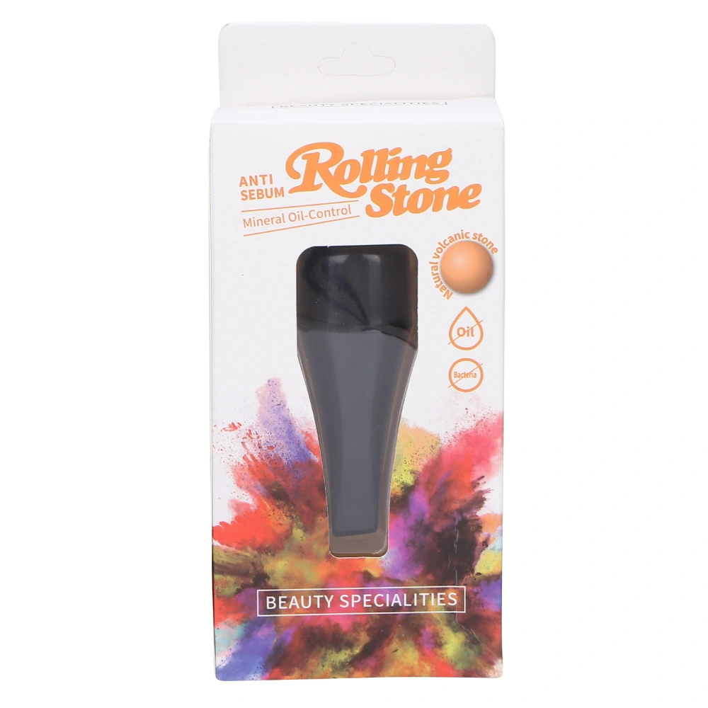 Volcanic Oil Absorbing Face Roller Facial Skin Cleansing Oil Control Roller MassagerBlack