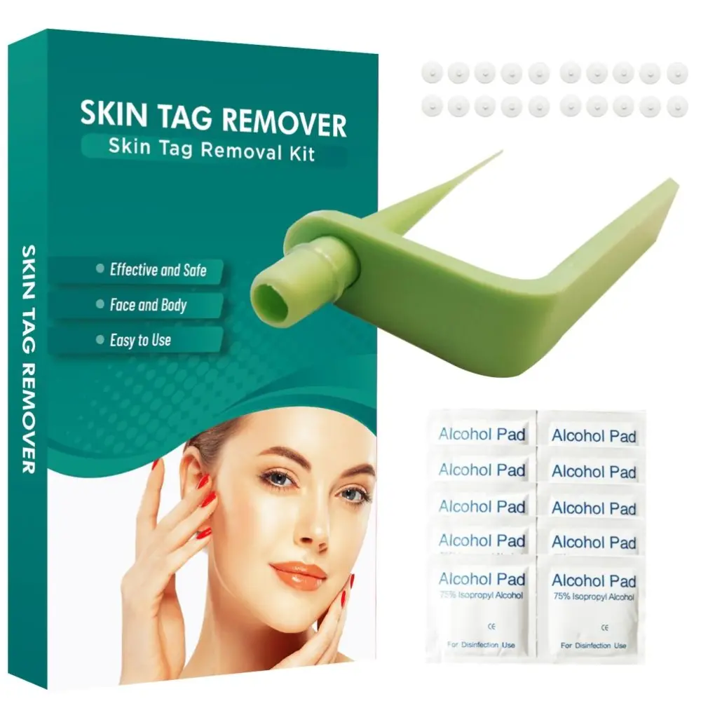 Skin Wart Remover Kit Skin Wart Removal Device with 20 Bands for Face Neck Finger and Body