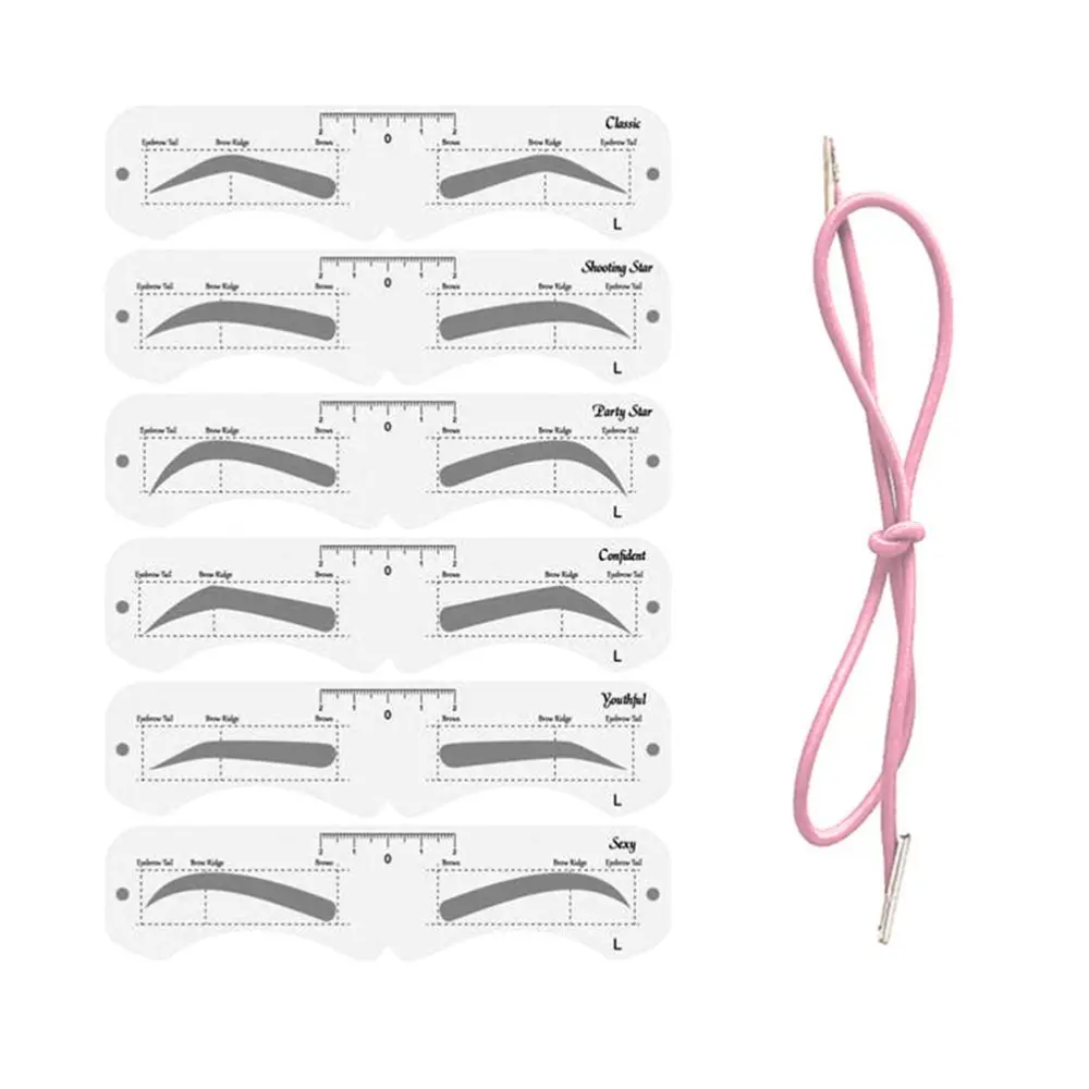 Makeup Eyebrow Mold Set PEVA Soft Eyebrow Shaper with Elastic Band Reusable DIY Makeup Tool for Beginner