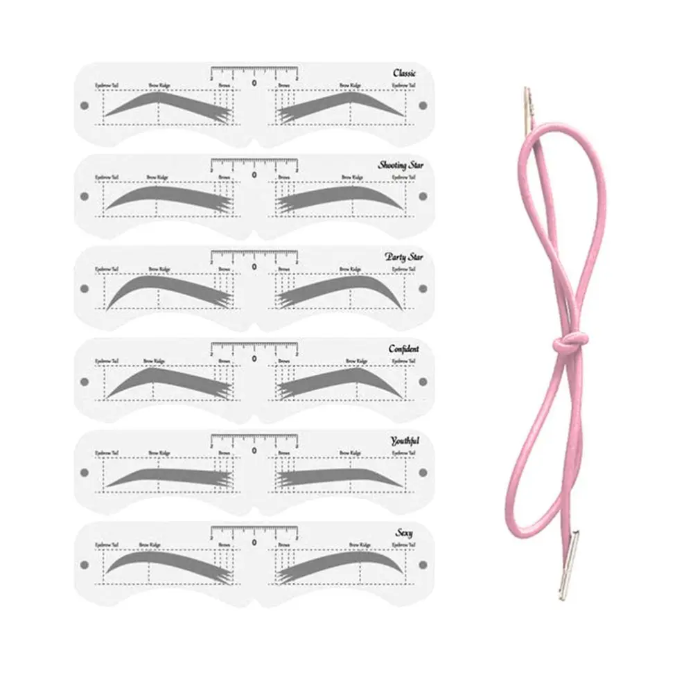 Makeup Eyebrow Mold Set PEVA Soft Eyebrow Shaper with Elastic Band Reusable DIY Makeup Tool for Beginner