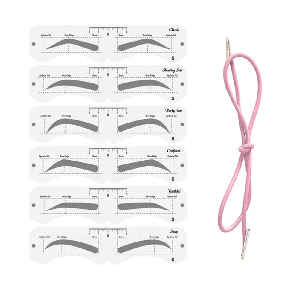 Makeup Eyebrow Mold Set PEVA Soft Eyebrow Shaper with Elastic Band Reusable DIY Makeup Tool for Beginner