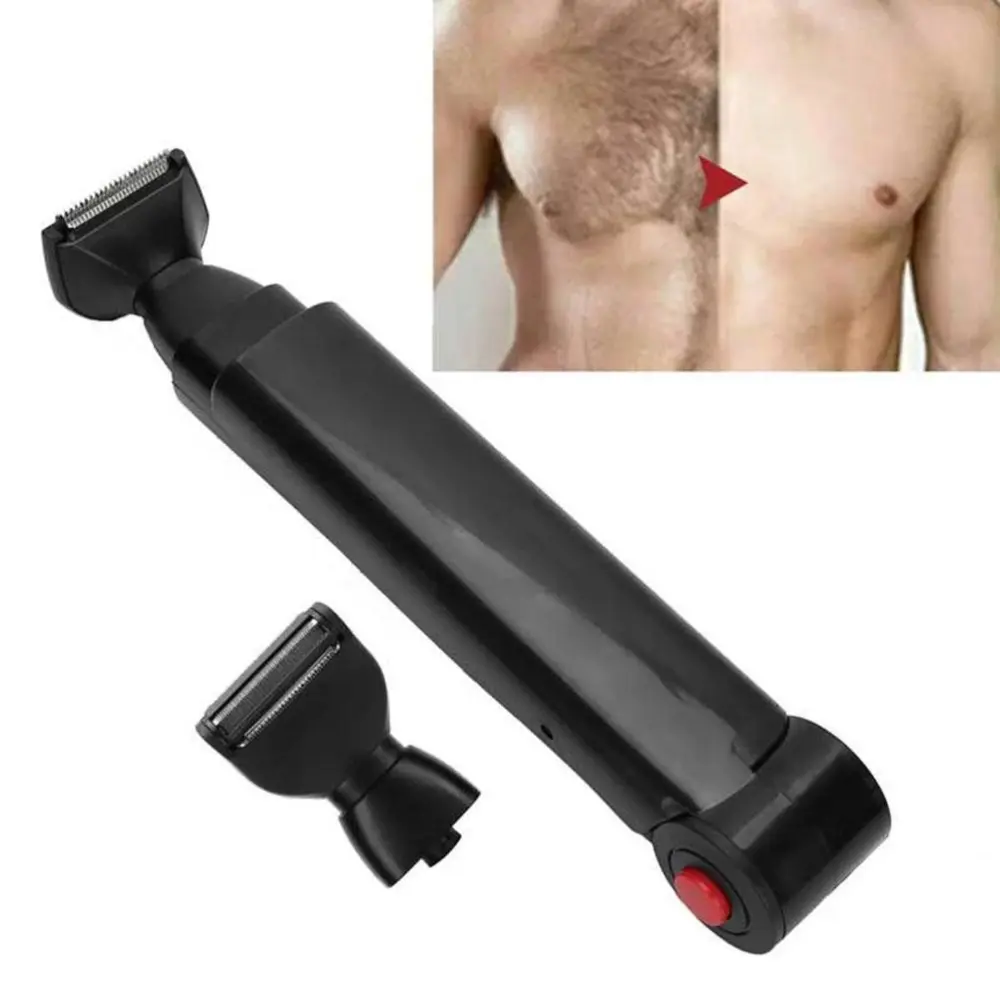 Electric Back Hair Shaver Trimmer USB Rechargeable Body Hair Removal Tool Folding Double Sided Beard Back Razor Shaving Tool