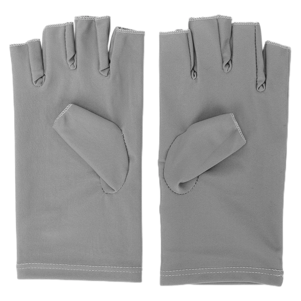 Professional Fiber Cotton Anti UV Gloves Nail Art UV Shield Gloves Manicure ToolGray