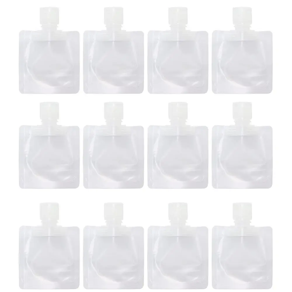 12 Pcs Stand Up Empty Packaging Bags Portable Travel Liquid Clear Plastic Empty Packaging Bag