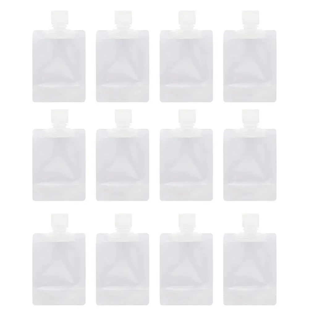 12 Pcs Stand Up Empty Packaging Bags Portable Travel Liquid Clear Plastic Empty Packaging Bag