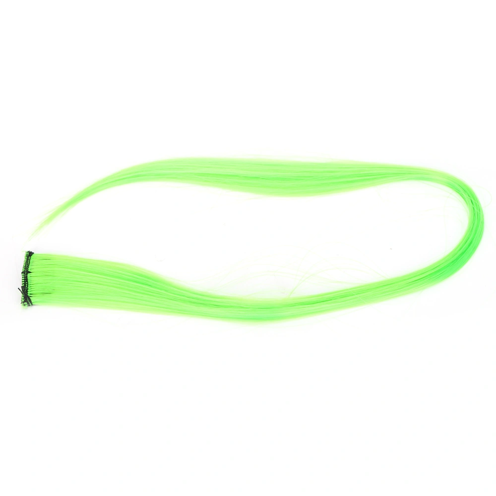 Bright Color Hair Extensions Hairpiece Straight Hairpiece Clip for Cosplay Dress Up Party HolidayFluorescent Green