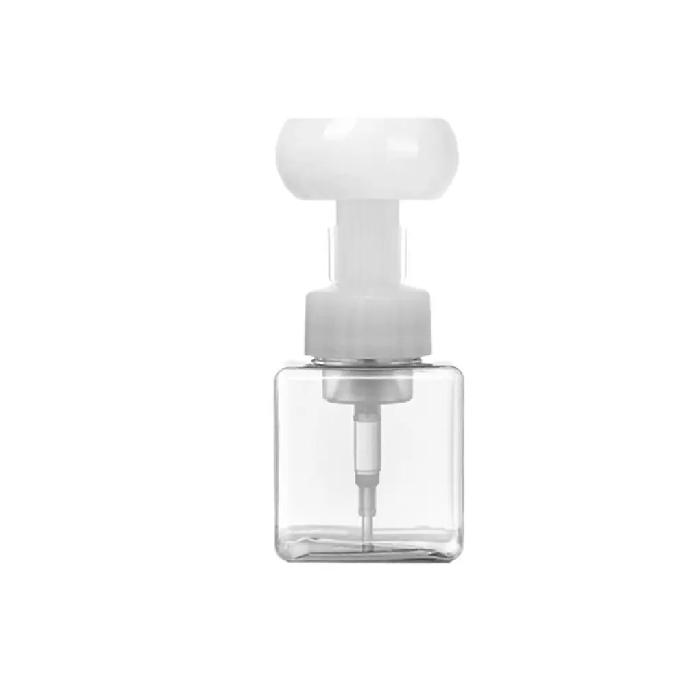 250ml Liquid Soap Dispenser Plastic Flower Shape Foaming Pump Bottle Empty Foam Dispenser Storage Bottle for Travel Transparent