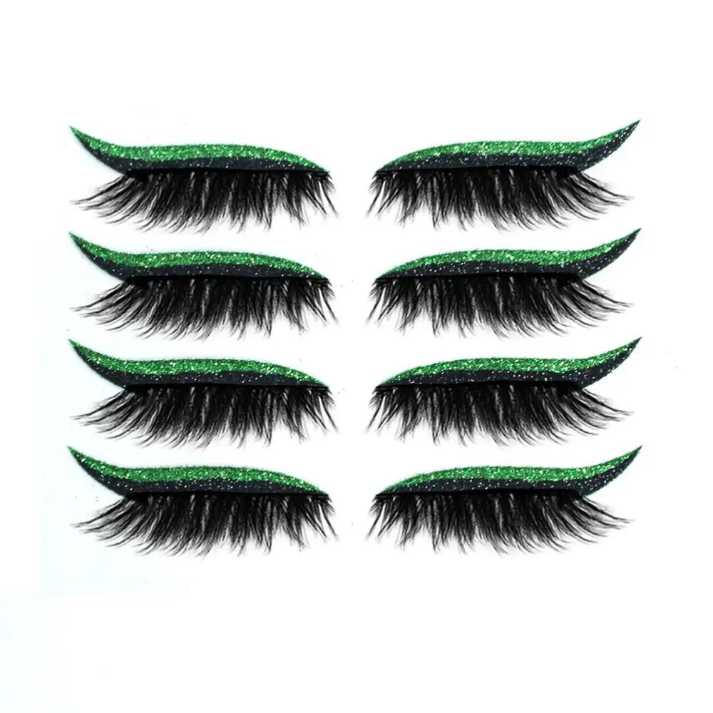 4 Pair Reusable Eyeliner and Eyelash Stickers Waterproof Reusable Eyeliner Eyelash Stickers Easy to Use and Remove