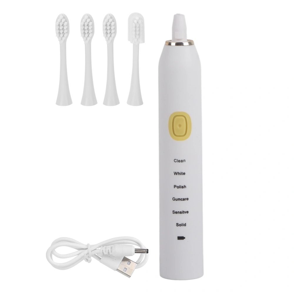 Rechargeable Toothbrush Whitening Teeth Cleaning Portable Electric Toothbrush for AdultsWhite