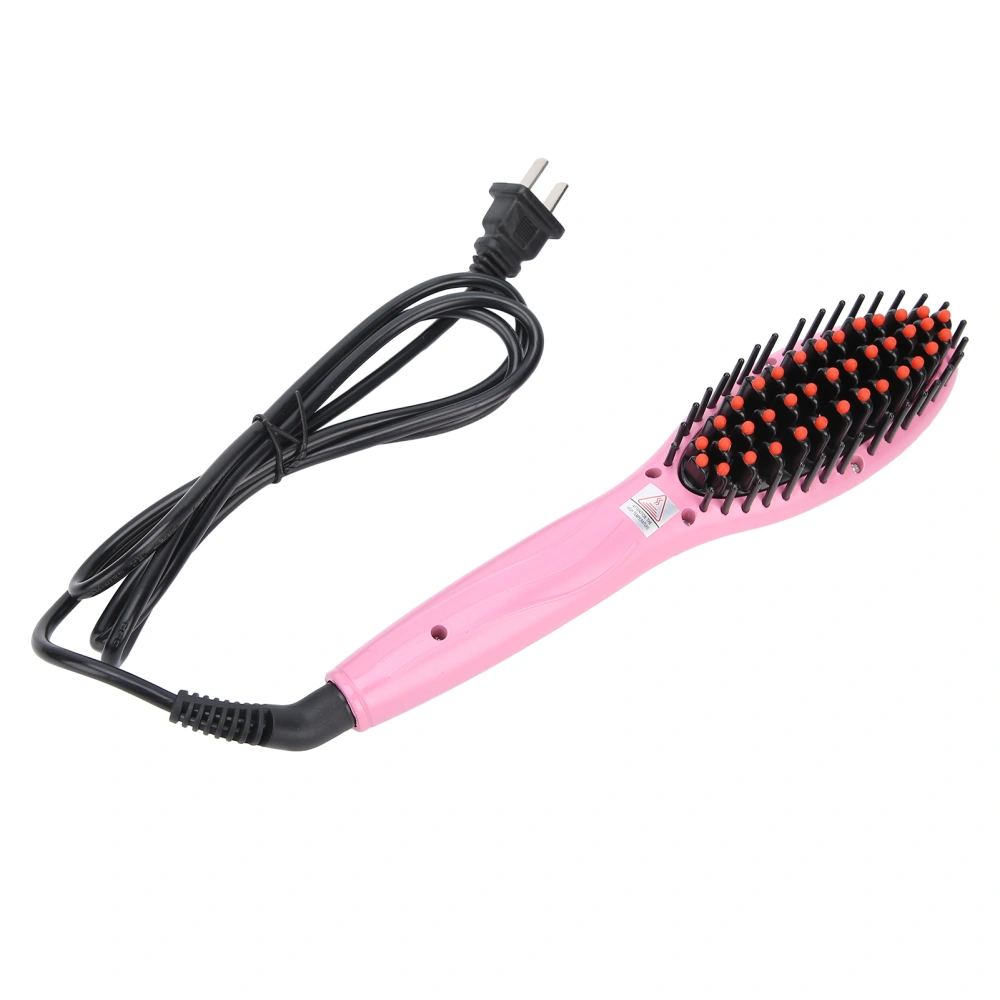 Household Hair Straightener Brush Negative Ion Styling Brush Hairdressing Tool 100‑240VUS Plug