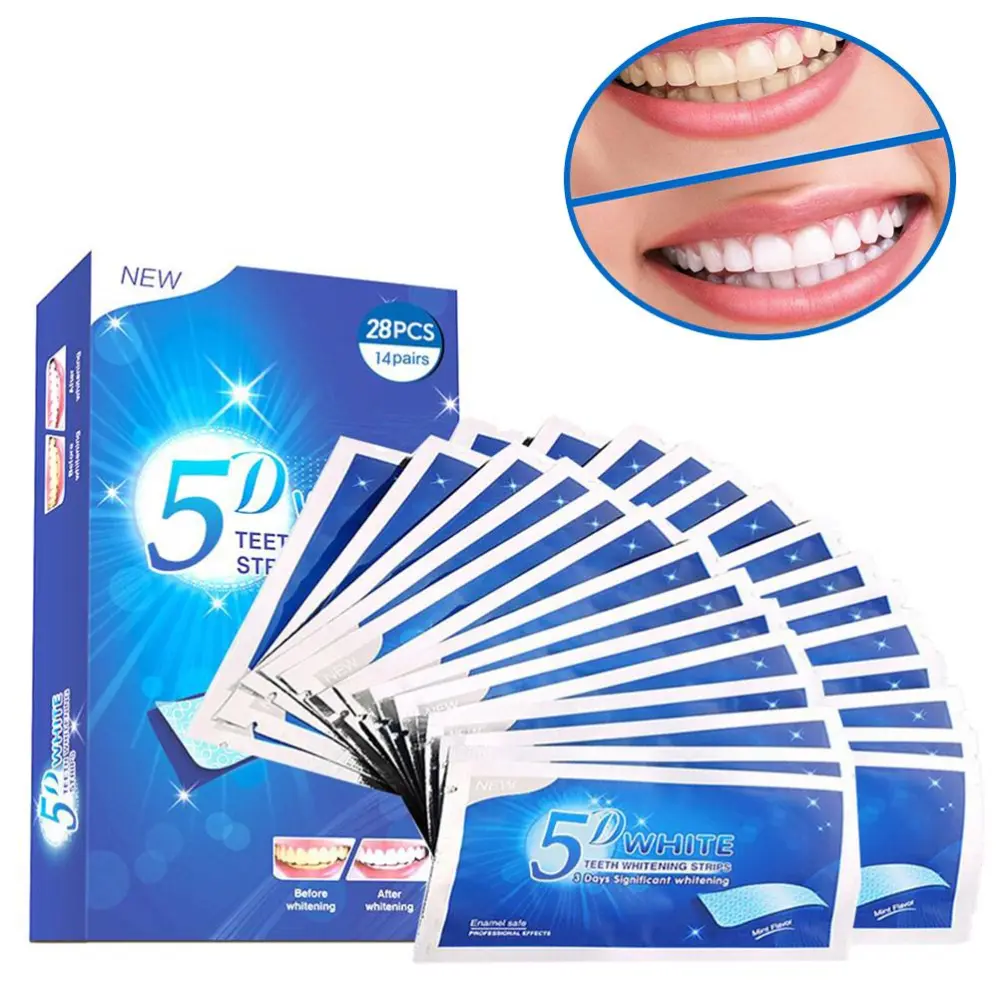 5D Teeth Whitening Strips Teeth Bleaching Strips Tooth Whitener Kit