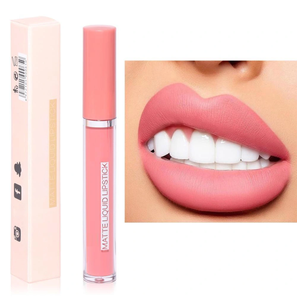 Matte Liquid Lipstick 3g Long Lasting Fade Proof Lip Gloss for Home Travel Color 1