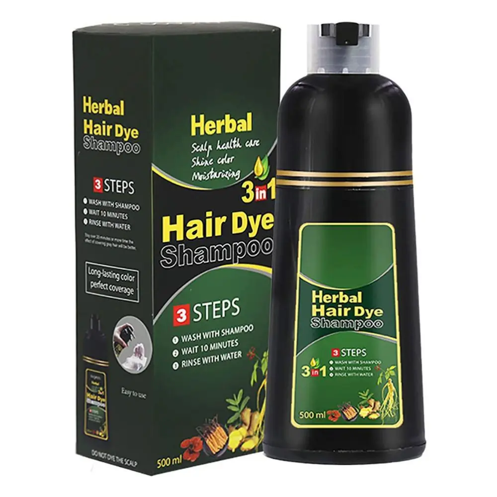 500ml Hair Coloring Shampoo Herbal Hair Dye Shampoo for Men and Women