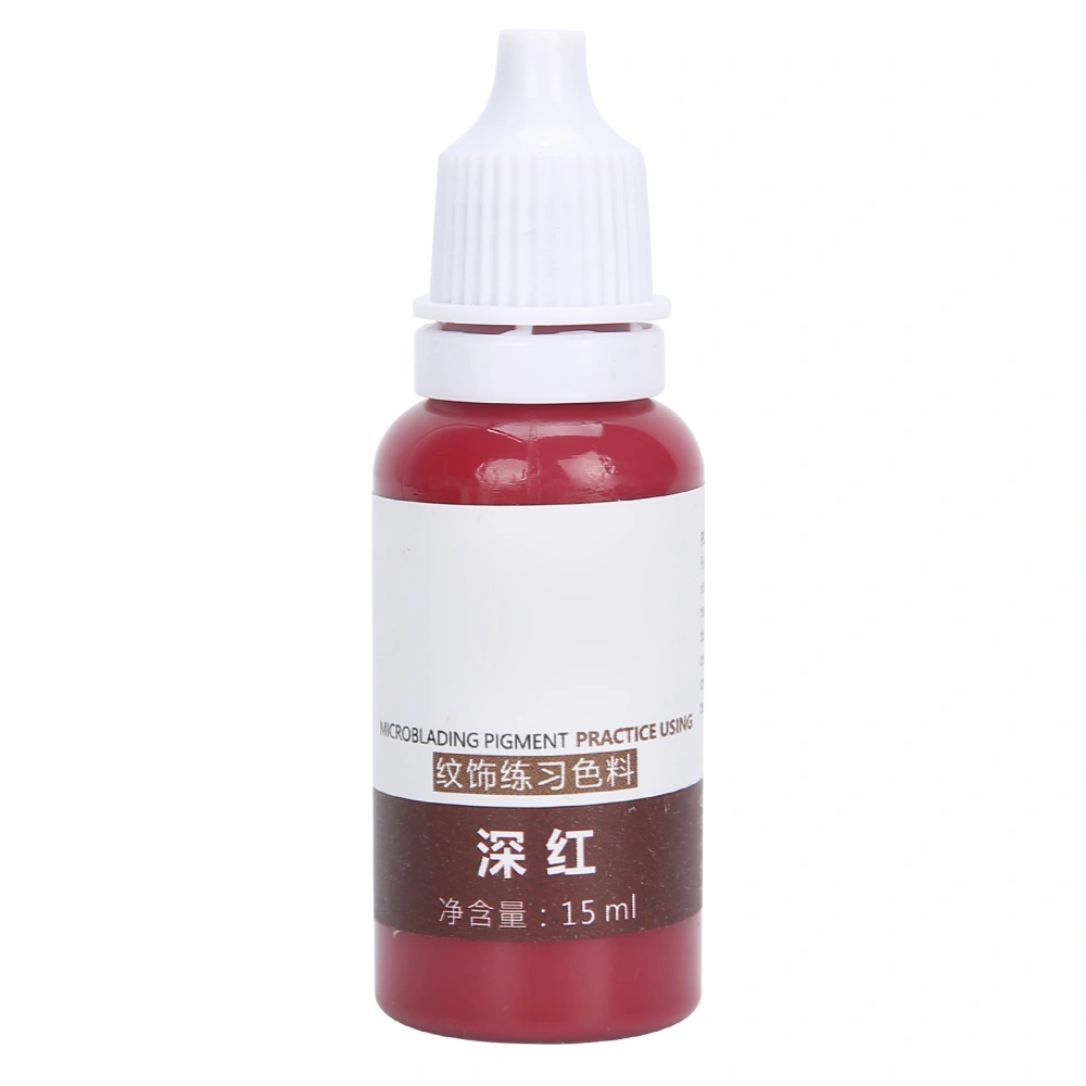 15ml Lips Tattoo Pigment Microblading Fast Coloring Lip Skin Tattoo Ink for PracticeDark Red