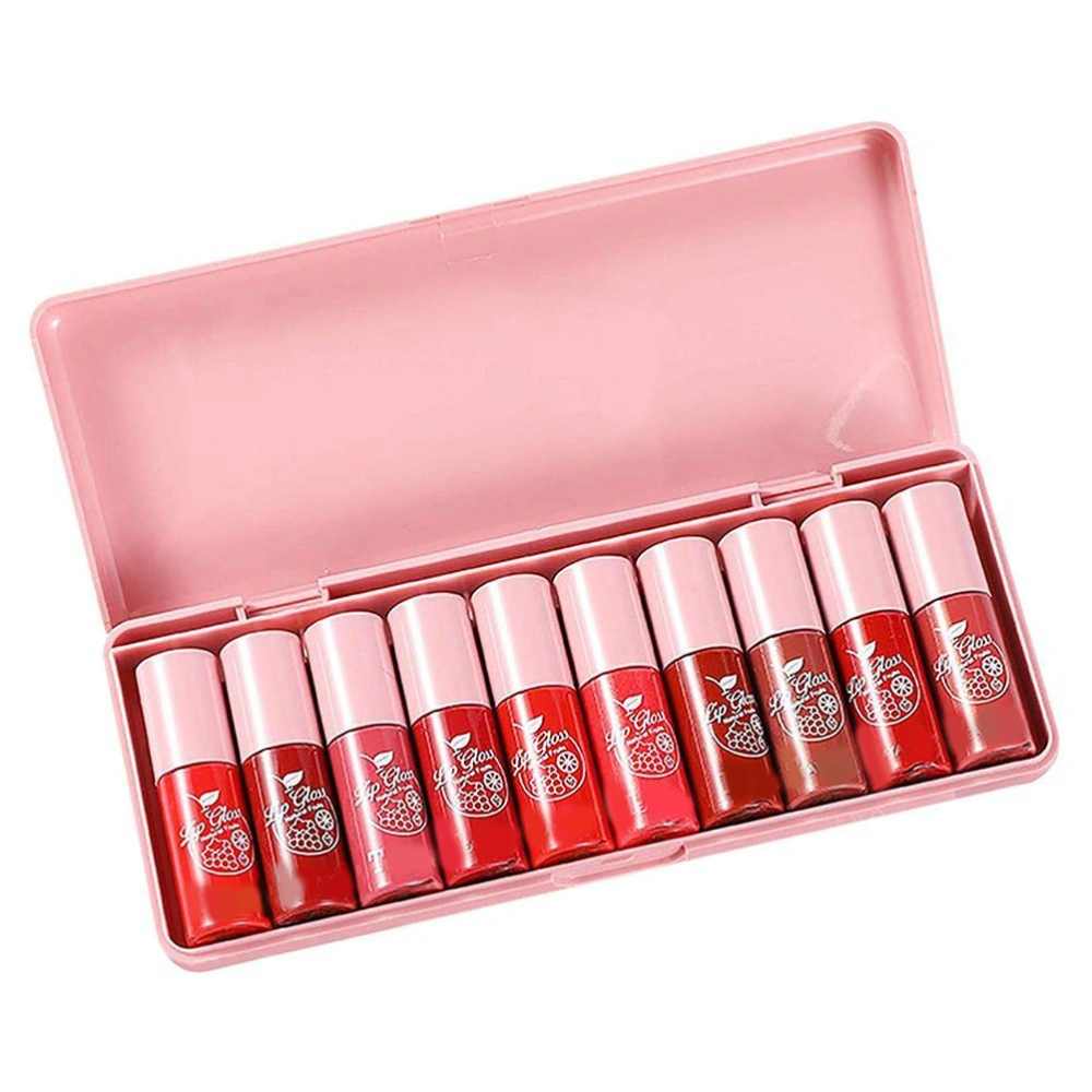 10Pcs Pearlescent Lip Gloss Set Liquid Lip Glaze Long Lasting Moisturizing Lipsticks